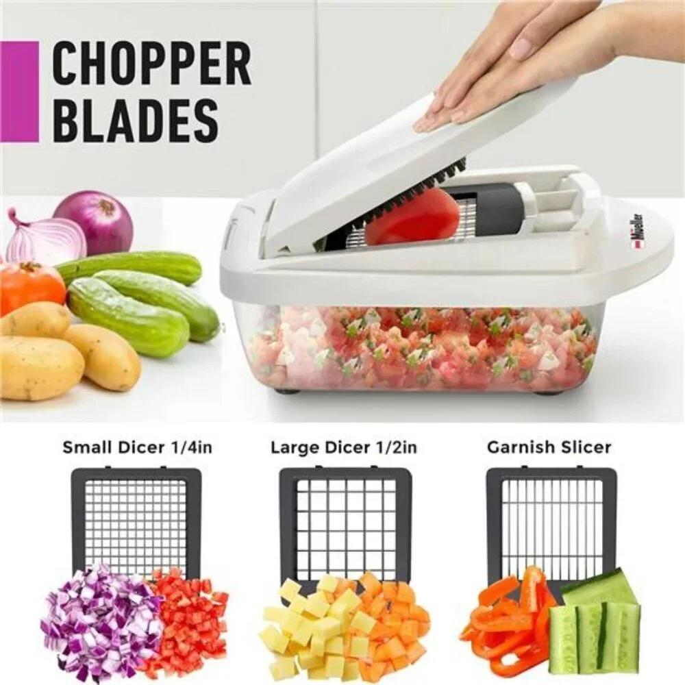 Mueller Pro-Series 10-in-1 Vegetable Chopper Onion Mincer Cutter Dicer Slicer
